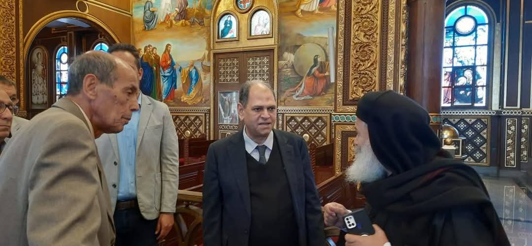 وفد  بجامعة الملك سلمان الدولية برأس سدر يقدمون التهاني للإخوة الأقباط بمناسبة عيد الميلاد  بكنيسة مارجرجس و مارمينا