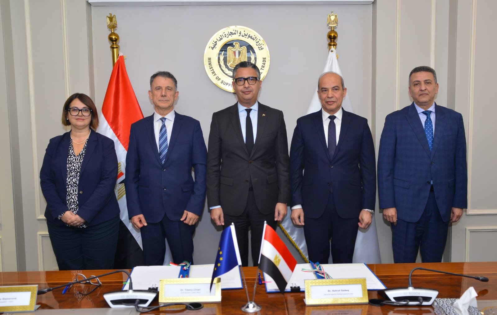 وزير التموين  يشهد مراسم توقيع بروتوكول تعاون بين الشركة القابضة للصوامع والوكالة الإيطالية للتعاون من اجل التنمية